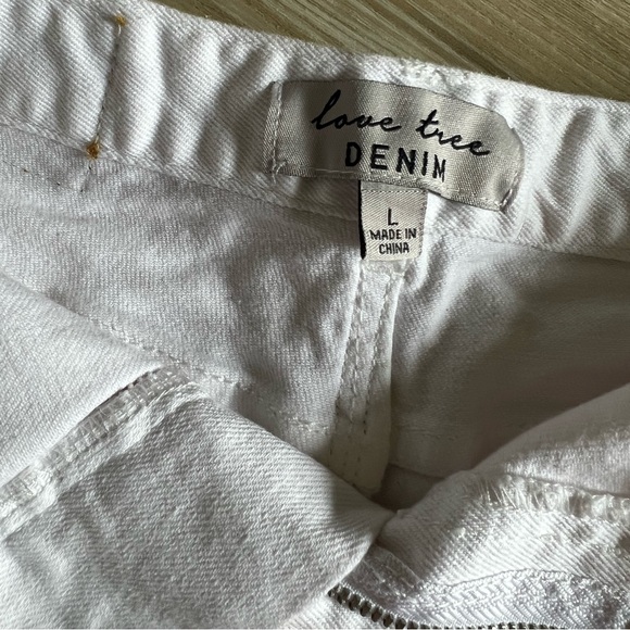 women’s high waist white denim shorts - size large - Picture 3 of 3